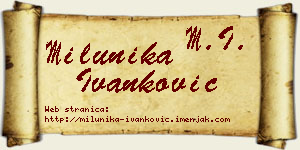 Milunika Ivanković vizit kartica